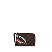 SHARKS IN PARIS WTF BUBBLE BROWN CHECK WALLET