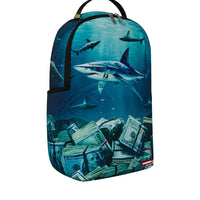 SHARK UNDER WATER WITH MONEY BACKPACK