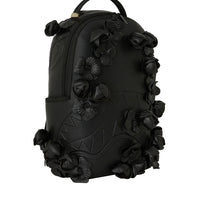 NYBG BLACK LEATHER FLOWERS BACKPACK