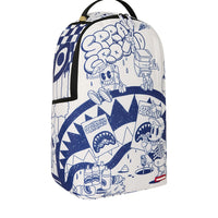BLUE INK DOODLE BACKPACK