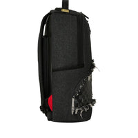 BLACK DENIM TEAR SHARK BACKPACK