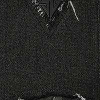 BLACK DENIM TEAR SHARK BACKPACK