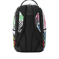 STENCIL SHARK ATTACK BLACK AND WHITE SPLIT BACKPACK