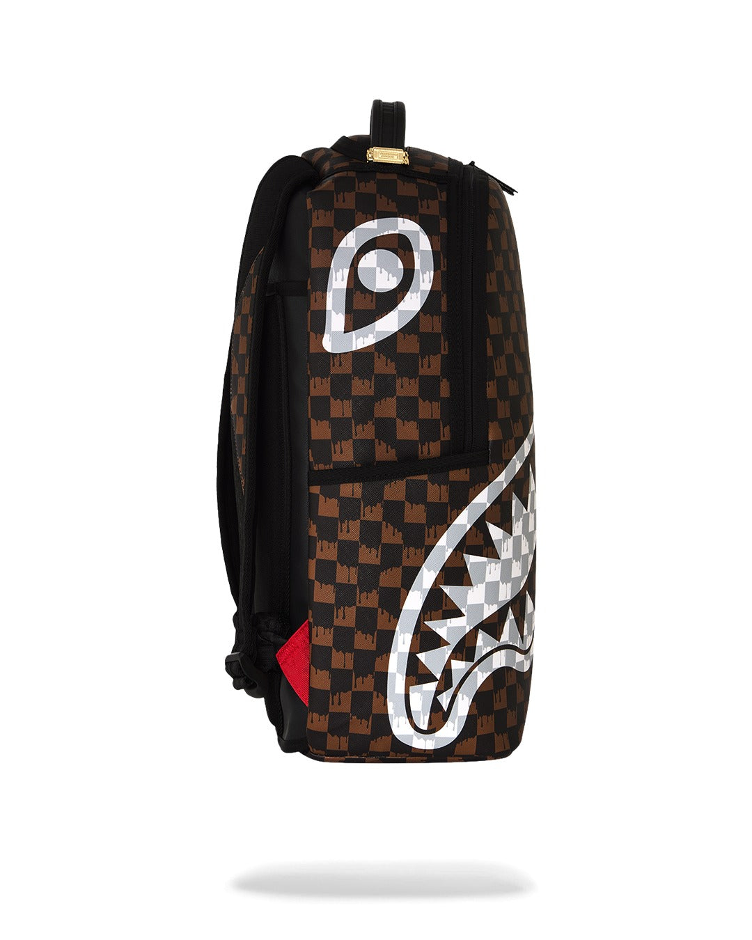 Sprayground BROWN AND CREAM DRIP CHECK SHARK BACKPACK