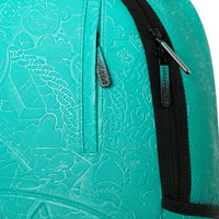 TURQUOISE DOODLE EMBOSS BACKPACK