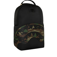 SHARK CENTRAL BLACK NYLON CAMO EMBOSSED SHARK BACKPACK