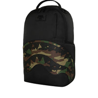 SHARK CENTRAL BLACK NYLON CAMO EMBOSSED SHARK BACKPACK