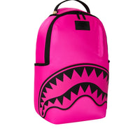 SHARK CENTRAL WHITE STENCIL SHARK PINK NYLON BACKPACK