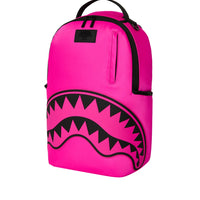 SHARK CENTRAL WHITE STENCIL SHARK PINK NYLON BACKPACK