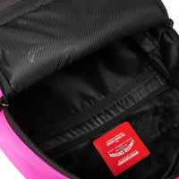 SHARK CENTRAL WHITE STENCIL SHARK PINK NYLON BACKPACK