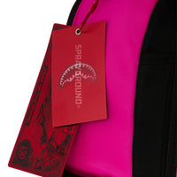 SHARK CENTRAL WHITE STENCIL SHARK PINK NYLON BACKPACK