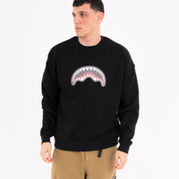3D SHARK COMFY CREWNECK BLACK