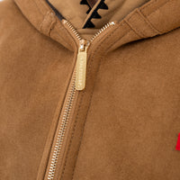 SADDLE STITCHING FAUX SHEEPSKIN JACKET NATURAL