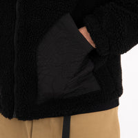 BLACK PUFFER MONOGRAM TEDDY JACKET