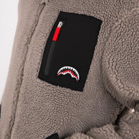 BLACK PUFFER MONOGRAM TEDDY JACKET
