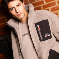 BLACK PUFFER MONOGRAM TEDDY JACKET