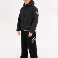 BLACK PUFFER MONOGRAM JACKET