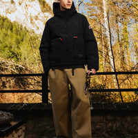 BLACK PUFFER MONOGRAM JACKET