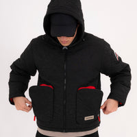 BLACK PUFFER MONOGRAM JACKET