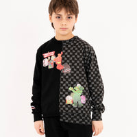 THROW IT TO ME DRIP CHECKERED SPLIT REGULAR CREWNECK