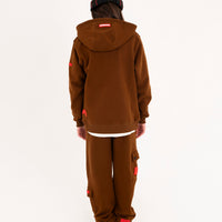 TOUCH OF RED REGULAR HOODIE BROWN