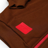TOUCH OF RED OVER FULL-ZIP HOODIE BROWN