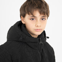 BLACK PUFFER MONOGRAM JACKET