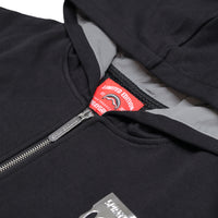 SILVER DRIP SMOOTH PERFECT FULL-ZIP HOODIE BLACK
