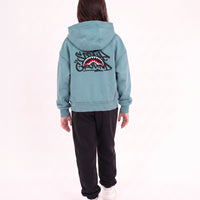 SPRAYGROUND TAG FULL-ZIP PERFECT HOODIE SMOKE BLUE