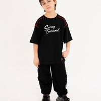 DIABLO BEAR SILVER SIGN BAGGY PANTS