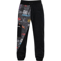 DIAGONAL CUT GRAFFITI PANTS