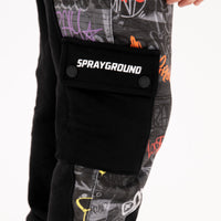 DIAGONAL CUT GRAFFITI PANTS