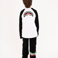 IN THE WALL RAGLAN LONG T-SHIRT W BLK