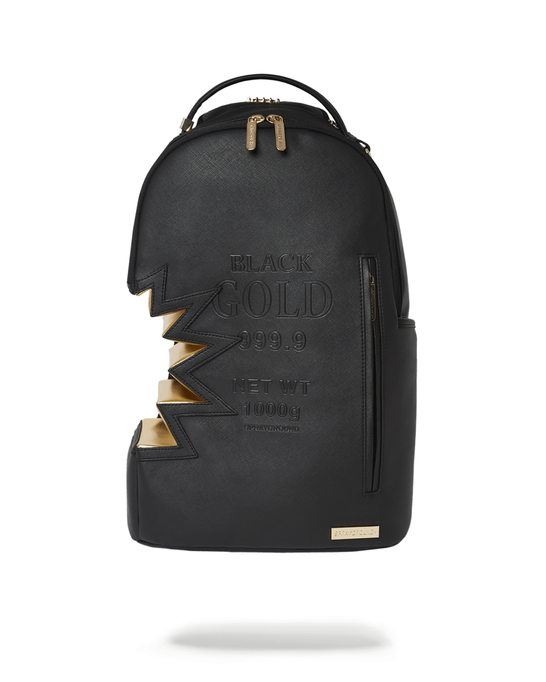 black leather sprayground backpack Sprayground Backpack Ai3 BLACK GOLD DLX BACKPACK Black