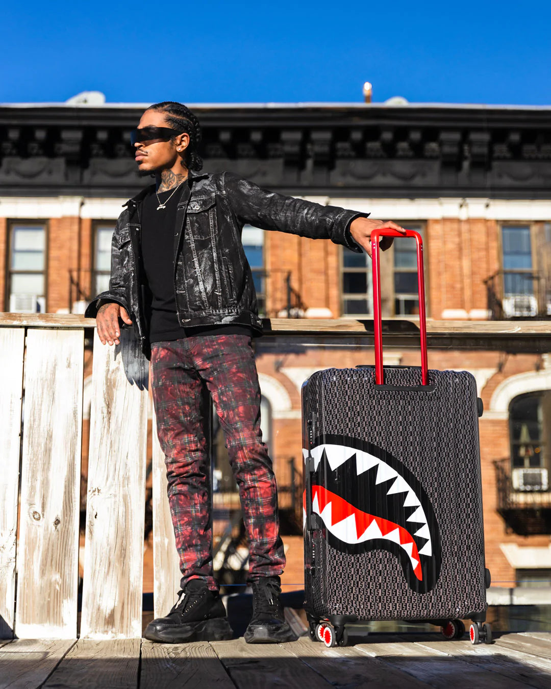 Grey Money Check Luggage 910cl182nsz