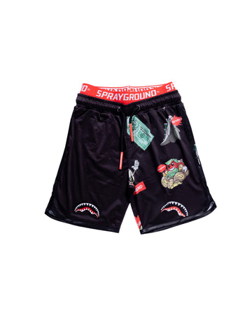 Youth - Sprayground Swimsuits PATCH ALL-IN BLACK SWIM SHORTS Black
