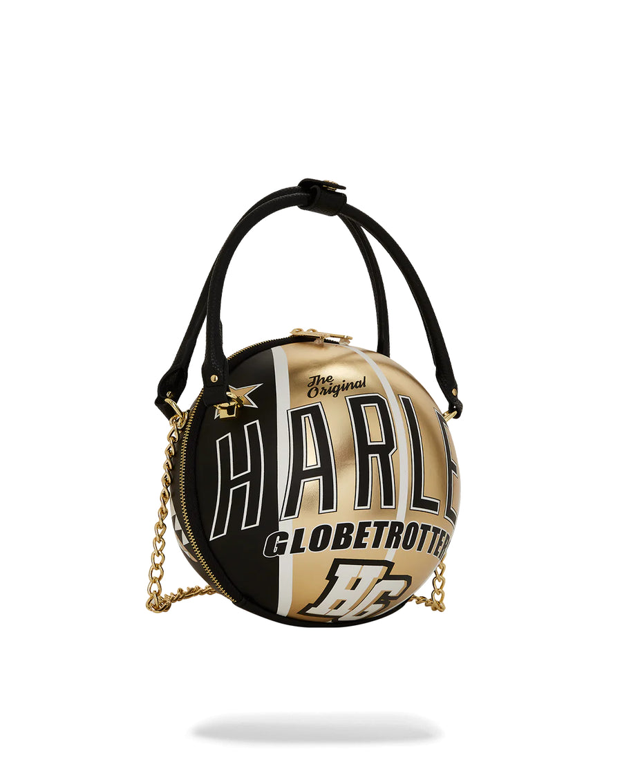 Sprayground Backpack HARLEM GLOBETROTTERS BASKETBALL SHAPED BAG BACKPACK Gold