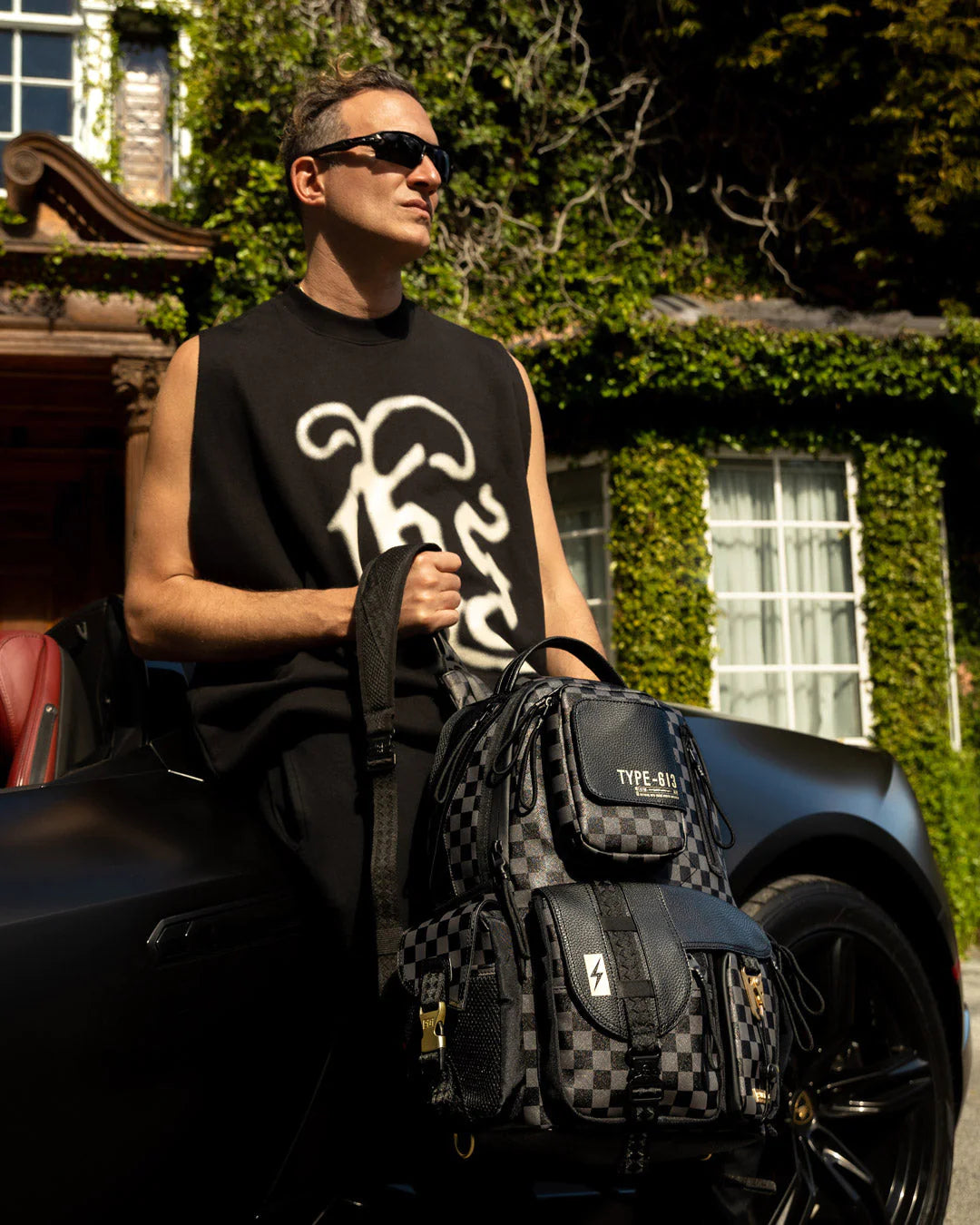 ★GRAILZ★ CHECKERED BACKPACK Amazon.com: GregTins Black White Race Checkered Backpack