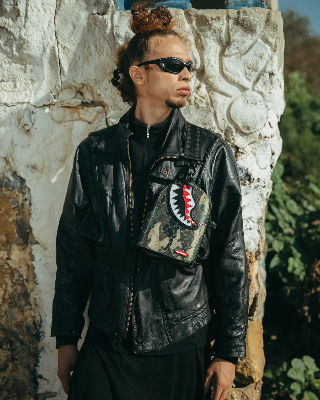 $ PATTERN OVER CAMO SLING BACKPACK