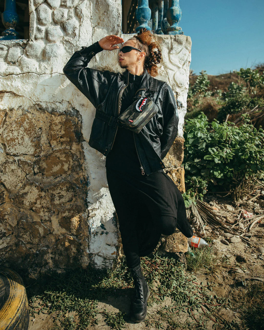 $ PATTERN OVER CAMO SLING BACKPACK