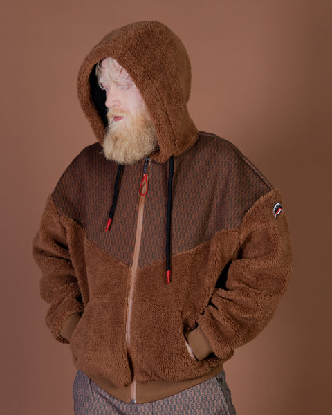 Hoodie Sprayground CHECKIT Brown