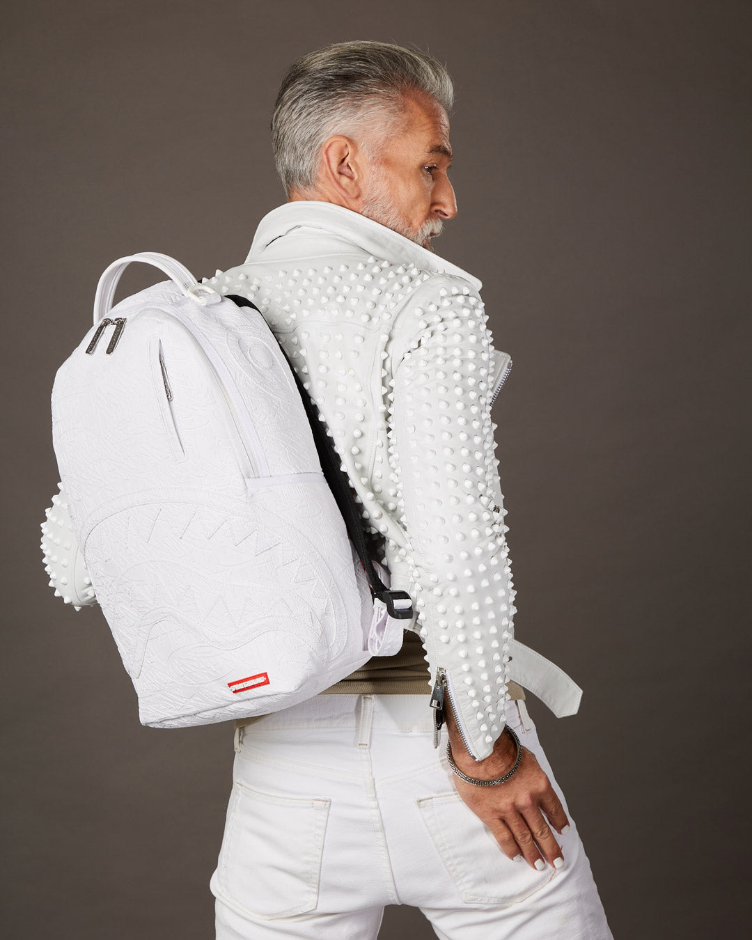 WHITE SCRIBBLE BACKPACK