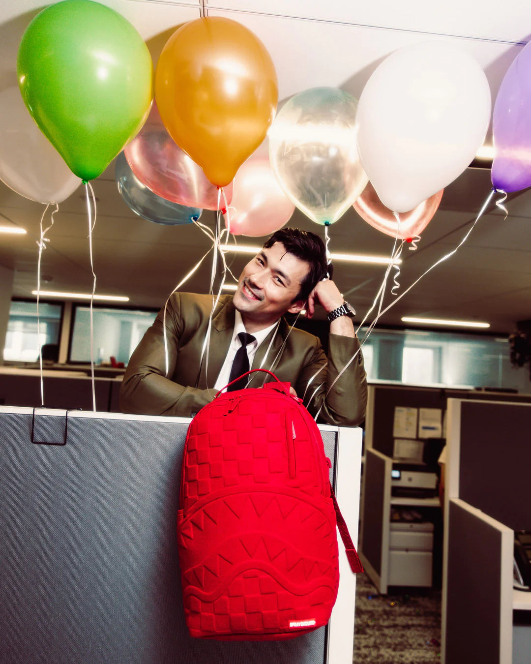 RED CHECKERED FLOCK BACKPACK