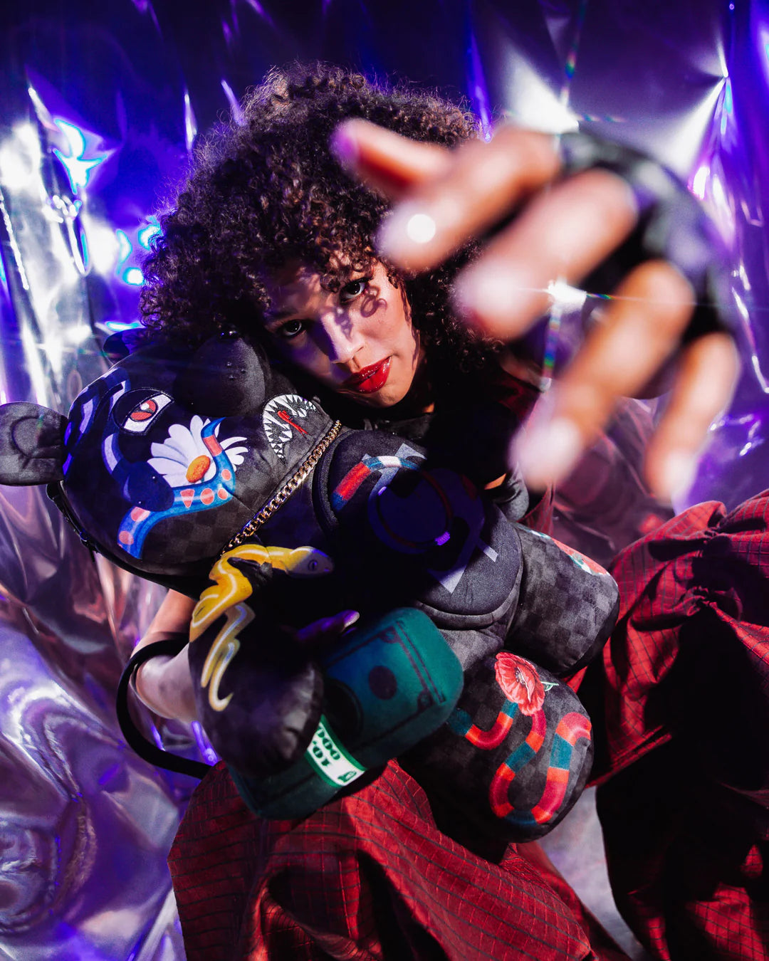 SNAKES ON A BAG TEDDY BEAR