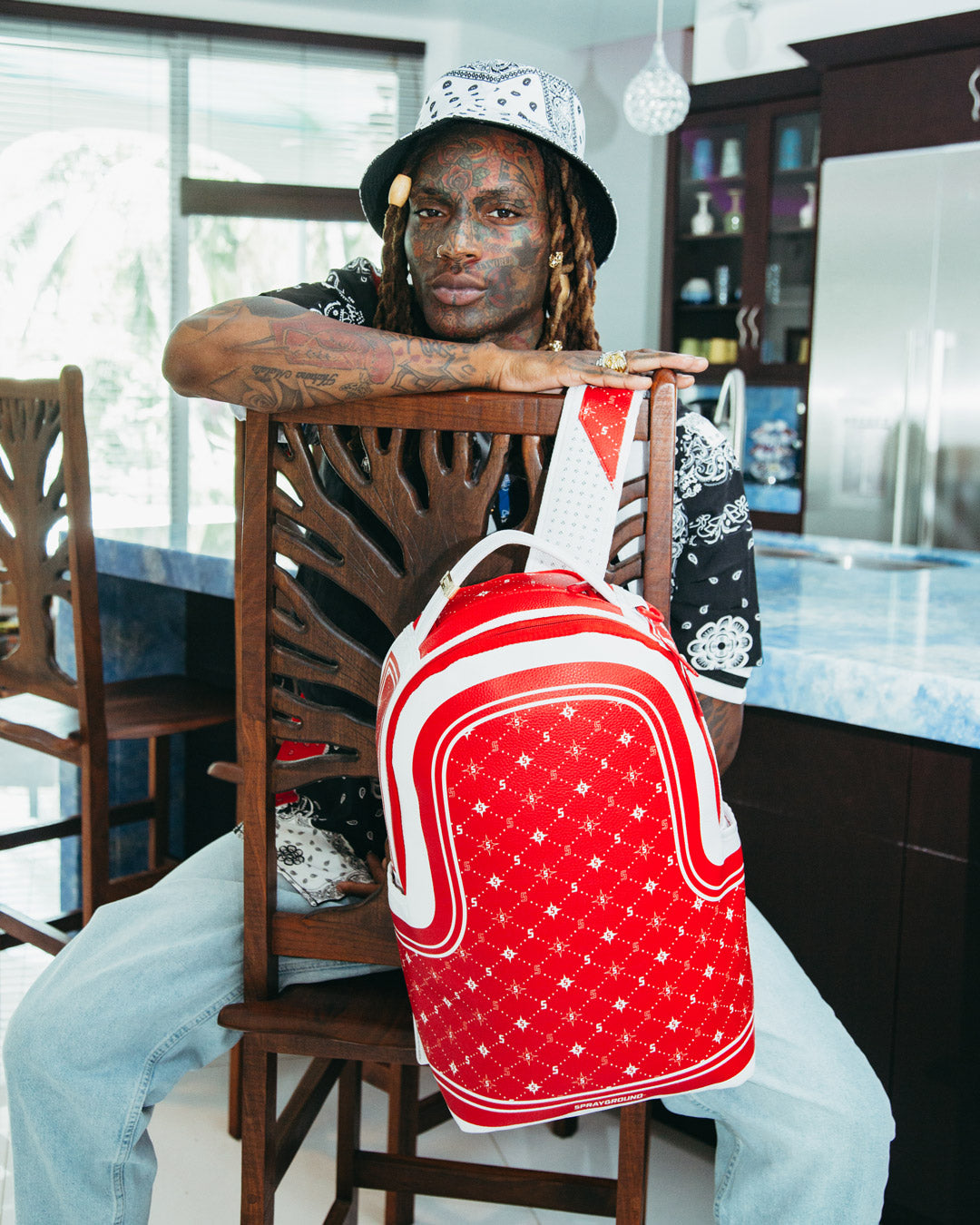 Backpack Sprayground Bandana Dlx Backpack 910b4181nsz display picture 3