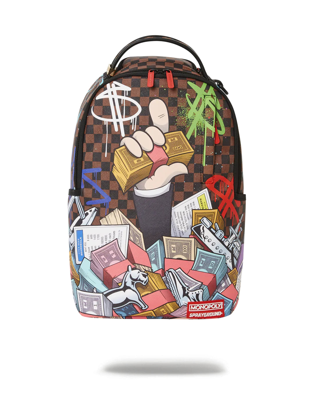 SPRAYGROUND MONOPOLY WHEEL BARREL バックパック shark○関送込 Authentic SPRAYGROUND MONOPOLY WHEEL BARREL BACKPACK