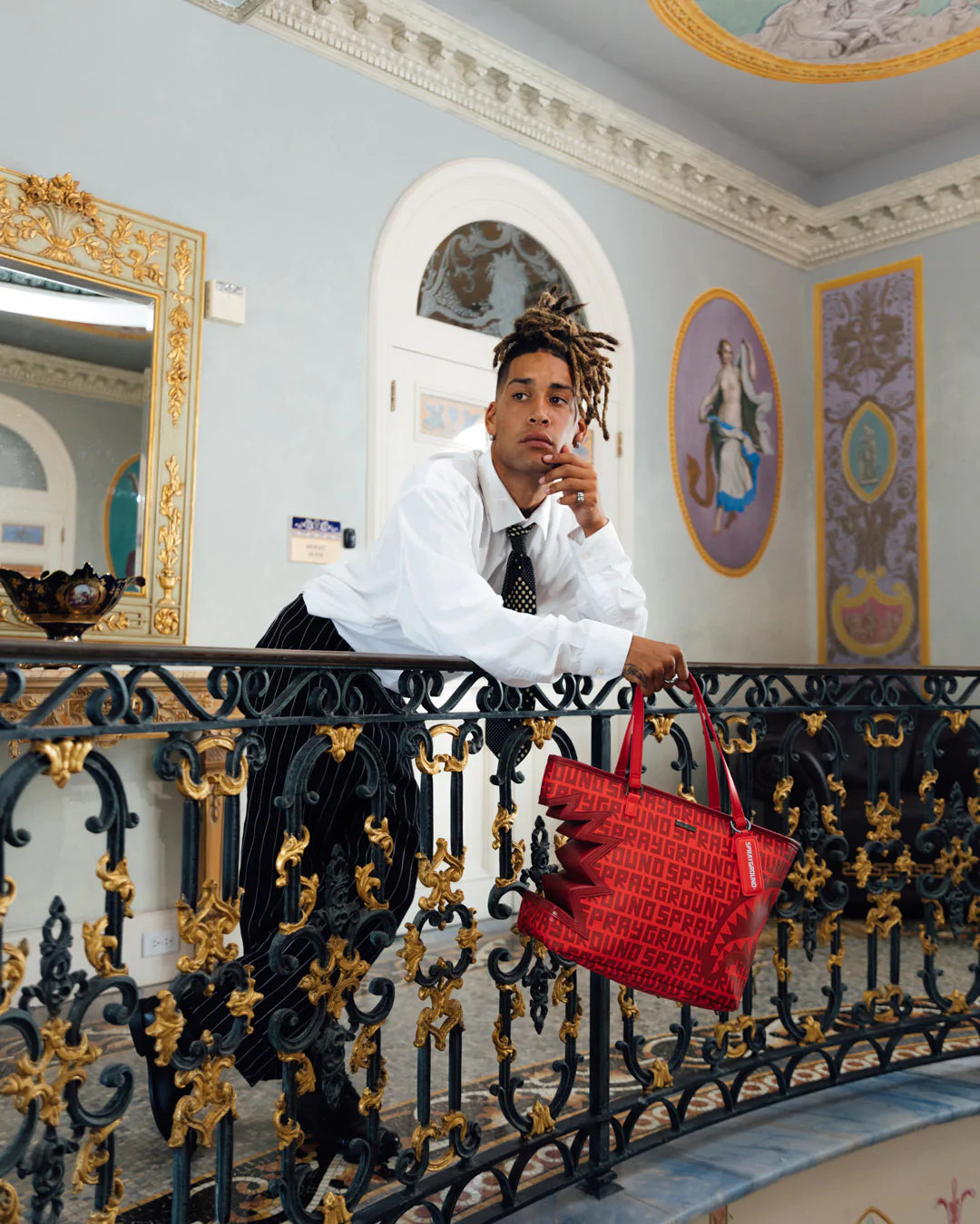 RED INFINITI SHARK BITE TOTE