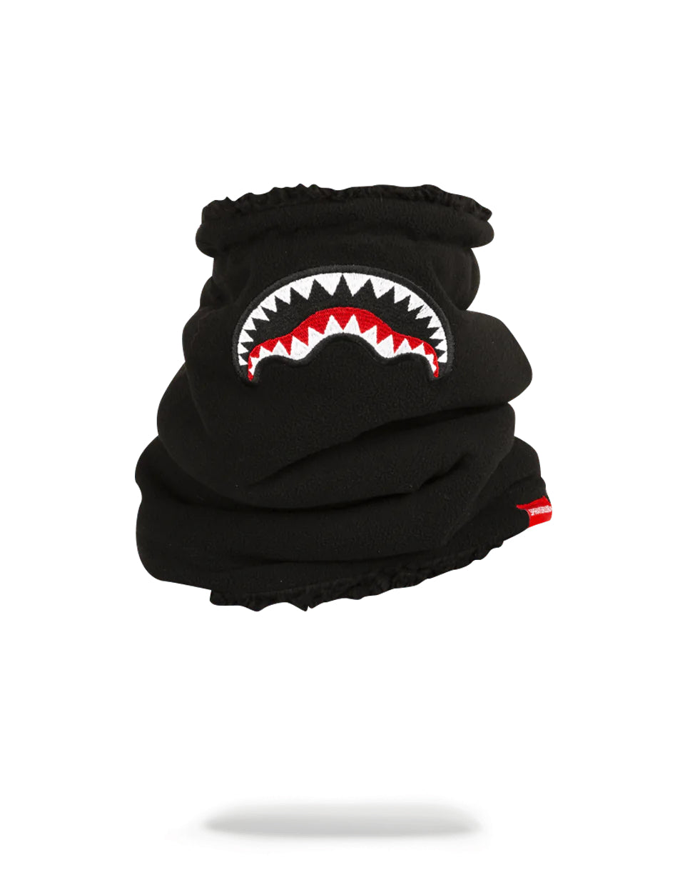 SOLID BLACK SHARK MOUTH NECK WARMER