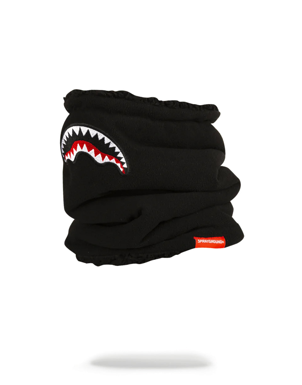 SOLID BLACK SHARK MOUTH NECK WARMER