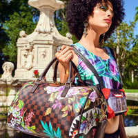 Bolsa pequeña Sprayground GARDEN OF SHARKS MINI DUFFLE Marrón